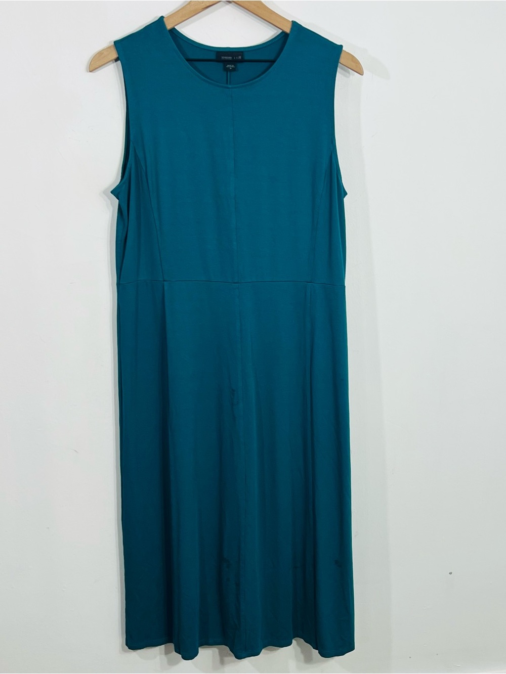 Wearever Collection J.Jill Pullover Sleeveless Teal Flowing A Line Dress Comfy